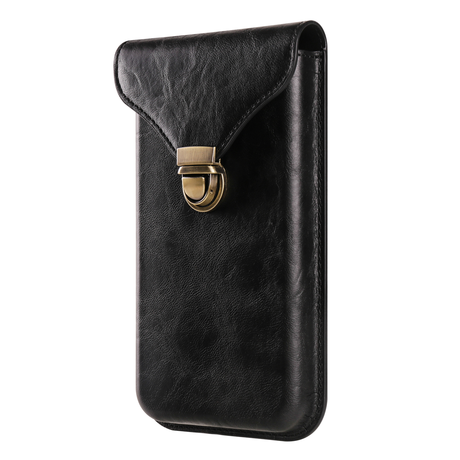 

6.7 Zoll Universal Phone Case Card Halter PU Leder Taillengürtel Holster Vertikaler Telefonbeutel - Schwarz, Universal