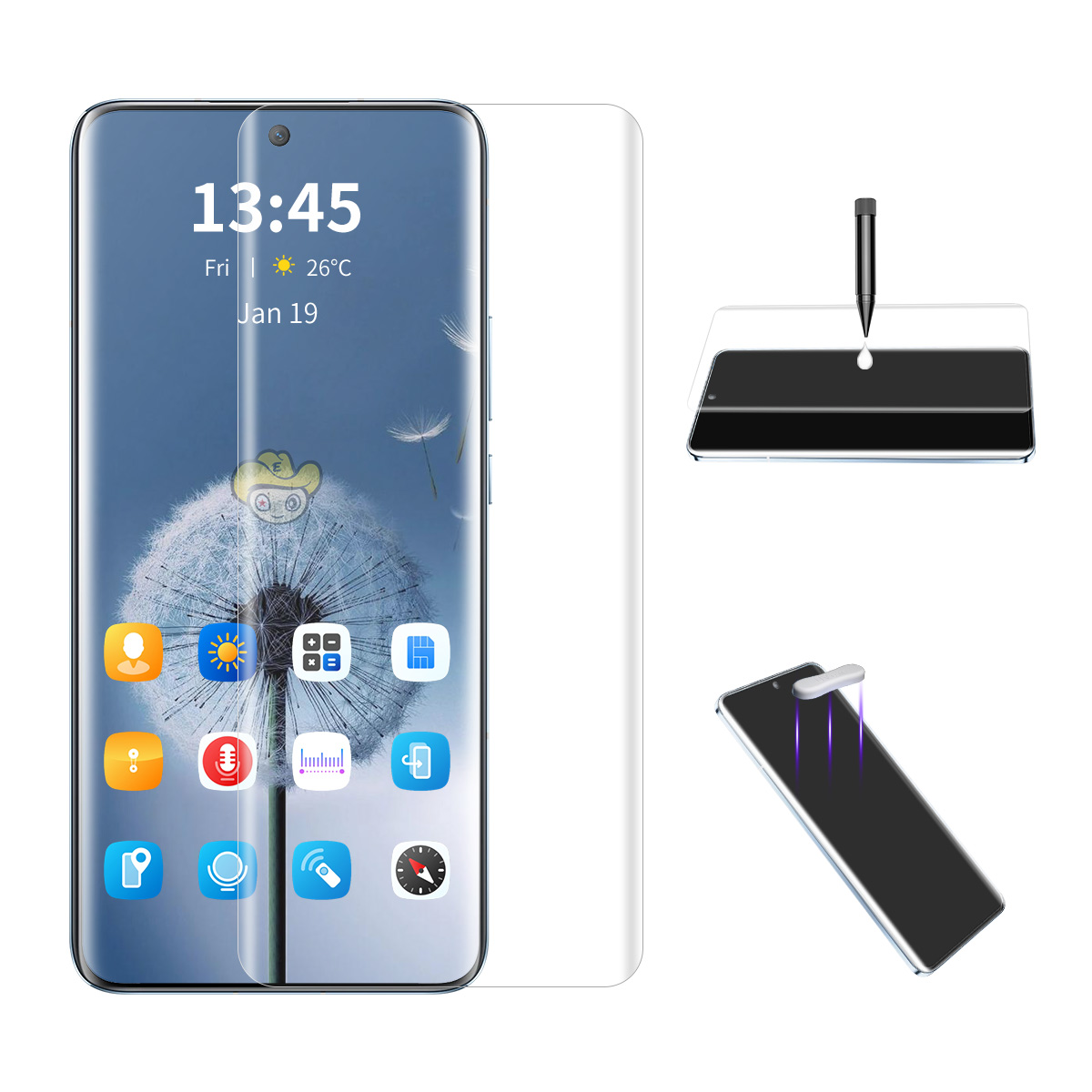 ENKAY HAT PRINCE For Oppo Find X7 5G UV Liquid Curved Screen Protector High Aluminium-Silicon Glass Film Support Fingerprint Unlock