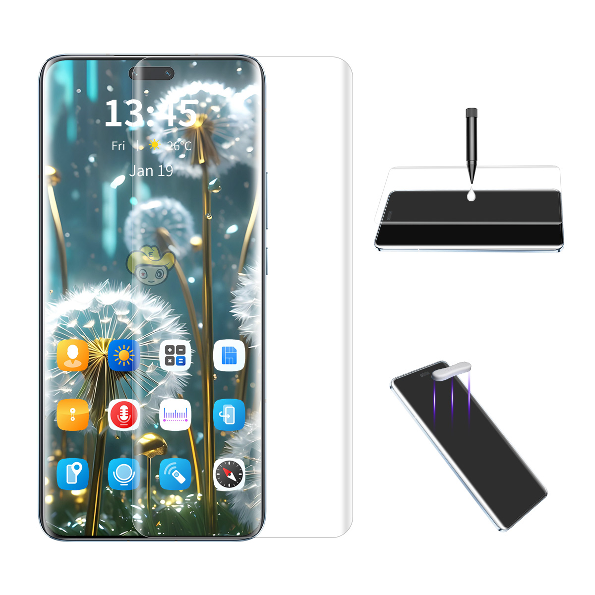 ENKAY HAT PRINCE For Honor 100 Pro 5G UV Full Screen Protector High Aluminium-Silicon Glass Film Support Fingerprint Unlock