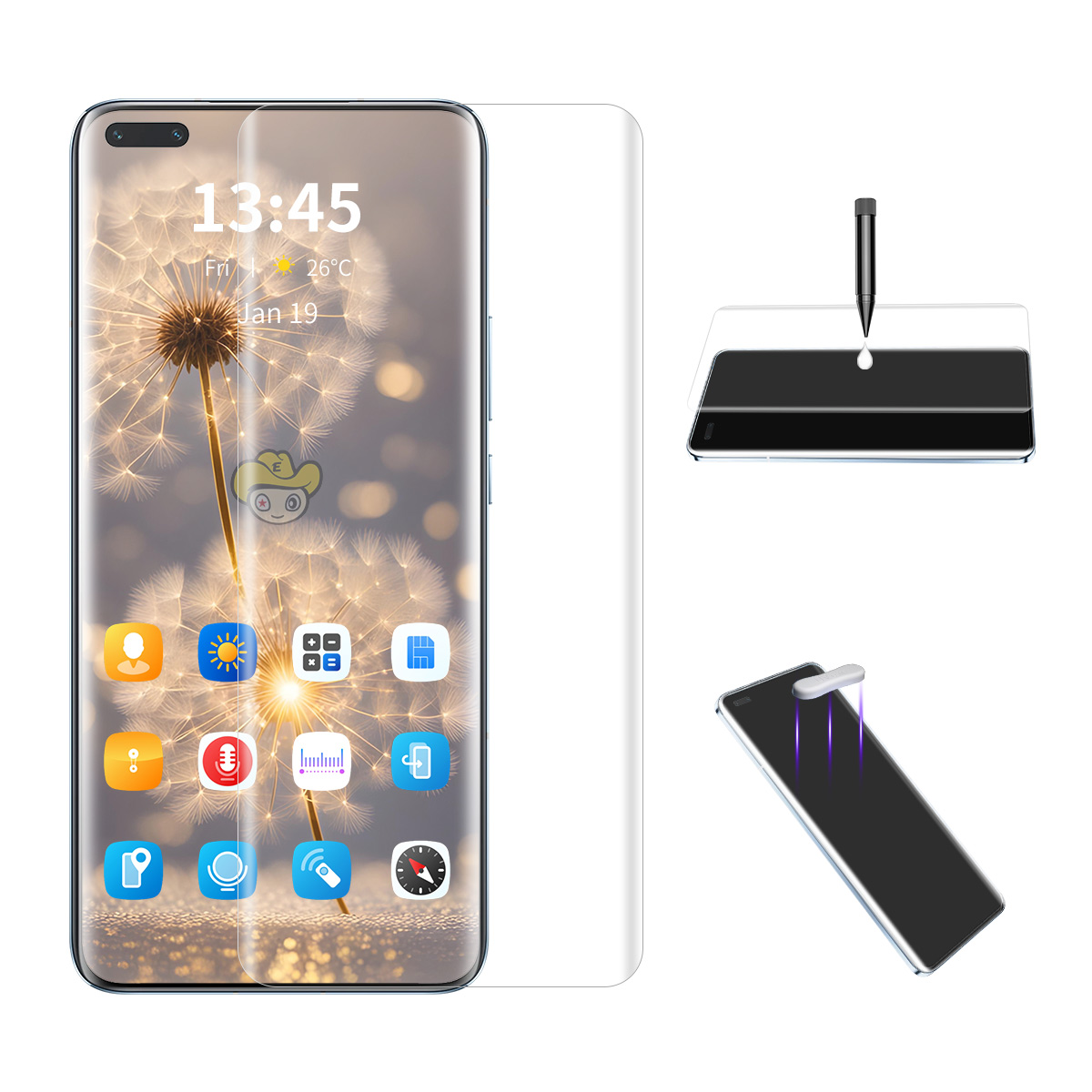 ENKAY HAT PRINCE For Honor Magic5 Pro Screen Protector UV Liquid Sensitive Touch Curved Film Support Fingerprint Unlock