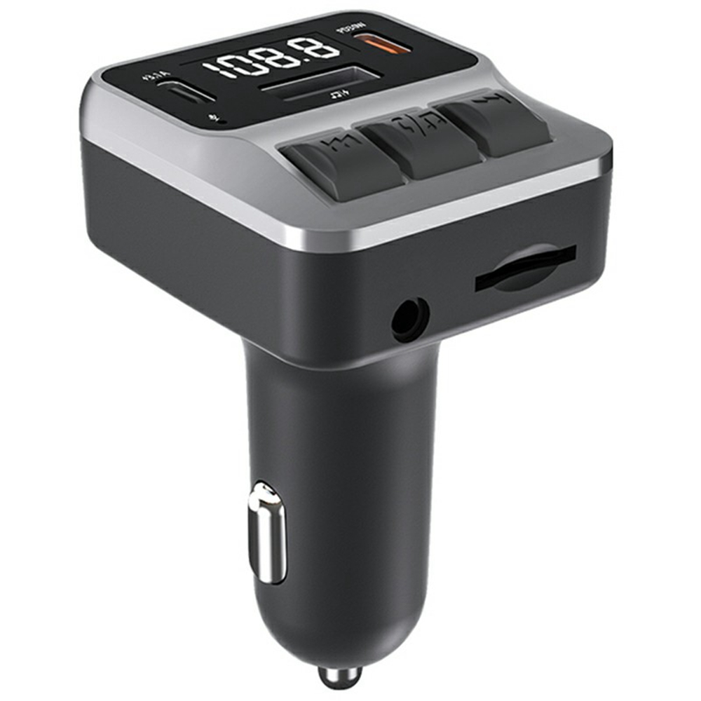 C65 Car Bluetooth-compatible FM Transmitter with Dual Type-C Port PD 30W Fast Charging Adapter