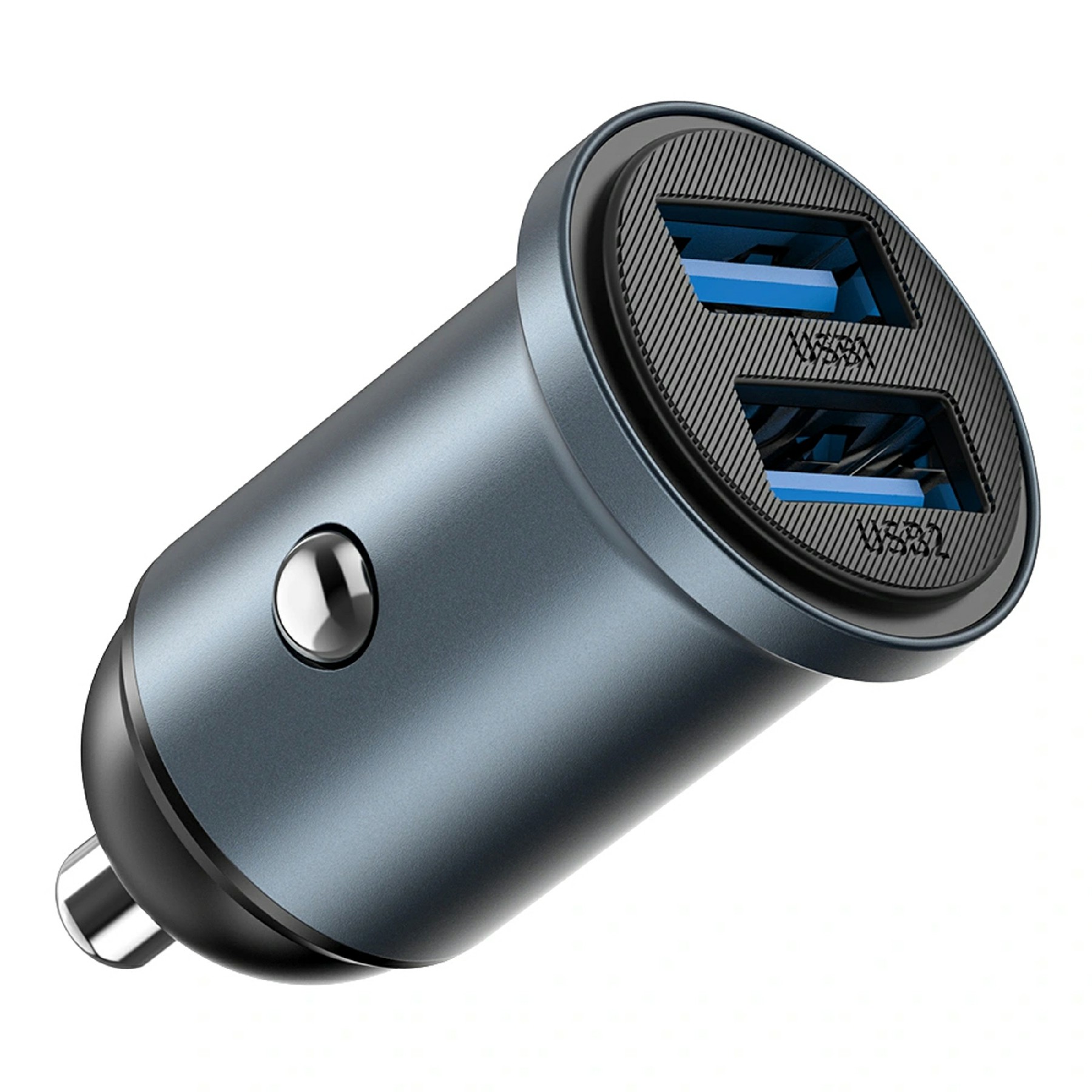 WIWU Wi-CC031 Nano Lite 12W Aluminum Alloy Car Charger Dual USB QC3.0 Fast Charging Adapter