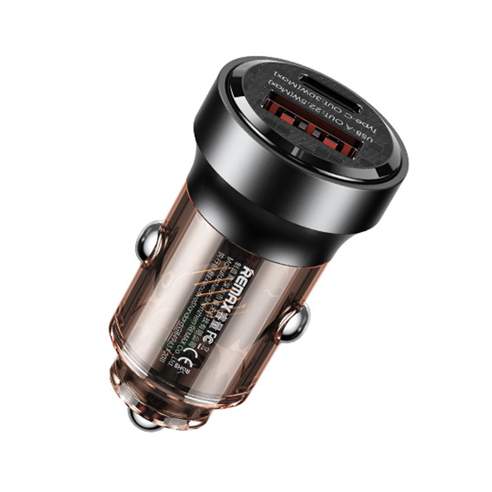 

Remax RCC338 Walking Cyberpunk Clear Car Ladegerät USB-A + Typ-c Dual Port PD 30W Fast Ladegerät, Universal