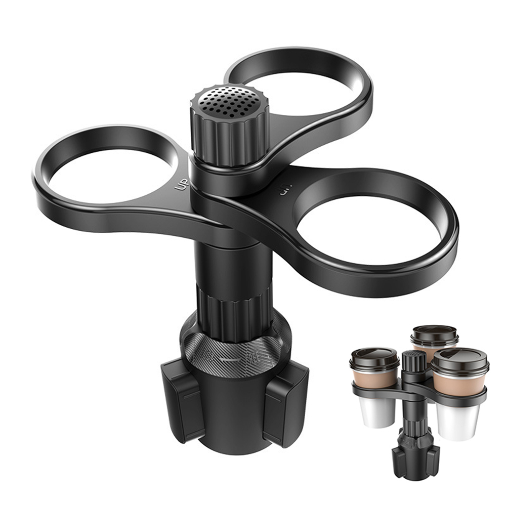 B15 Plastic Car Cup Holder Drinks Bracket 360 Degree Rotatable 3 Rings Vehicle Beverage Stand