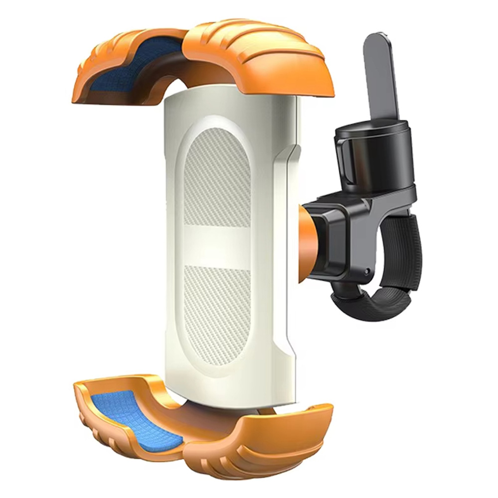 Z012 Motorcycle Bicycle Handlebar Phone Mount 360 Degree Rotation Universal Cellphone Holder - Orange