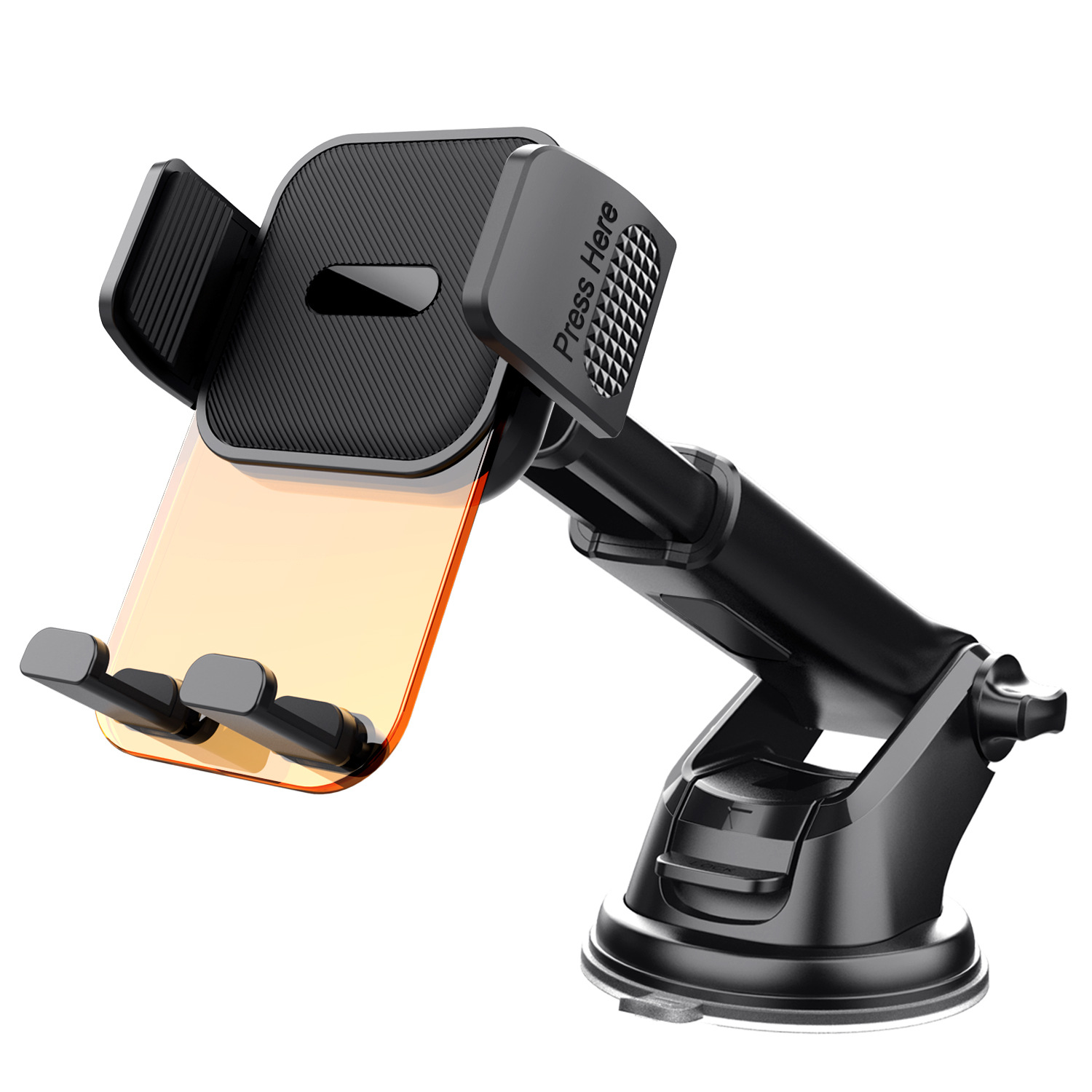 ML211 Strong Suction Car Phone Holder Dashboard Windshield Adjustable Extendable Mount Bracket - Orange