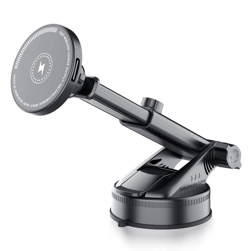 X236F 15W Wireless Charger Car Dashboard Mount Adjustable Magnetic Phone Navigation Holder