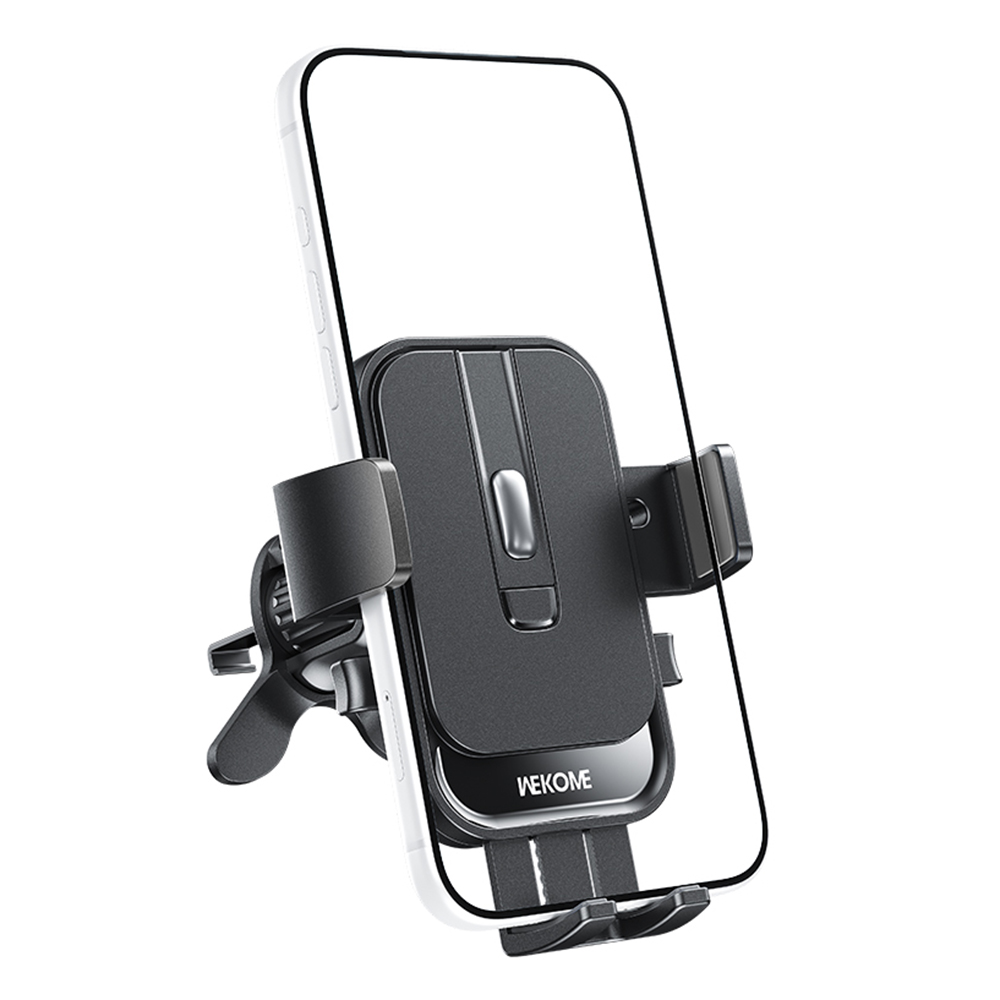 WEKOME WA-S66 Car Air Vent Mount Mechanical One-Button Clamping 360 Degree Rotation Phone Holder for 4.7-7.2 Inch Phones - Black