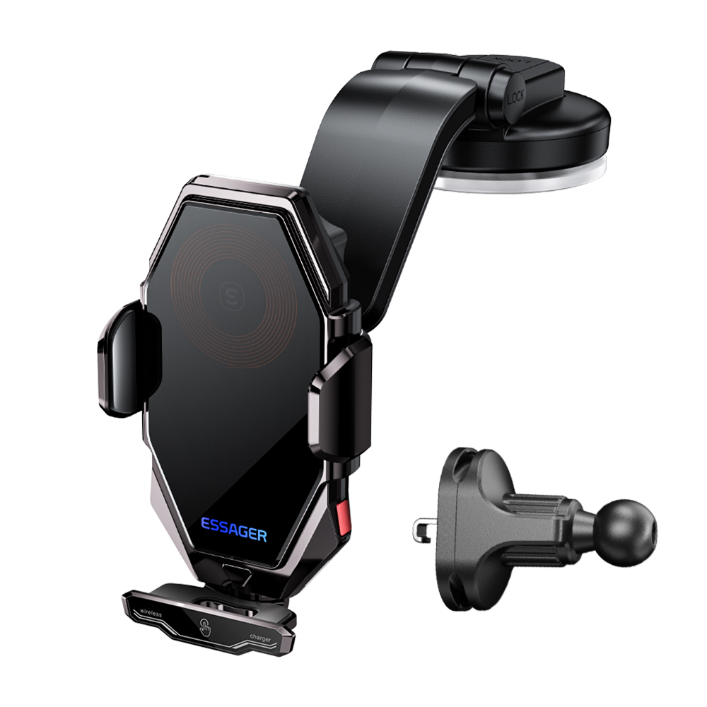 

ESSAGER 15W Wireless Ladewagenhalter 360-grad Rotierende Dashboard-ladegerät., Universal