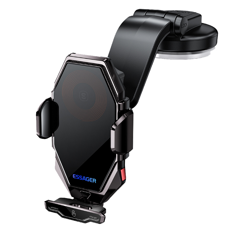 

ESSAGER 15W Wireless Ladegerät Telefon Montieren 360-grad-rotierende Armaturenbrettauto-ladegerät Halter, Universal