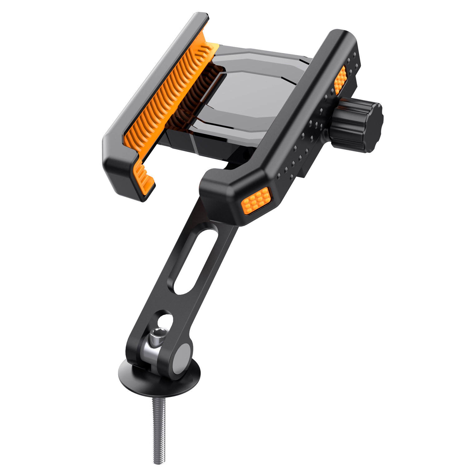 QX-24 Bike Stem Phone Holder Bicycle Stem Mount Aluminum Alloy+ABS Mobile Phone Bracket - Orange