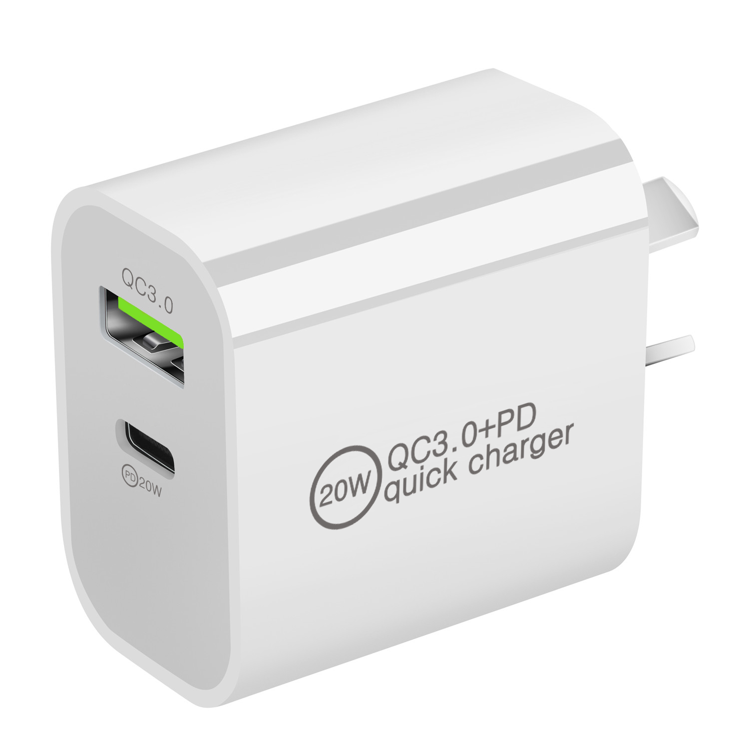 

PD3.0 20 Вт Быстрая Зарядка A + C Двухпортовая Стена - Au Plug, Universal
