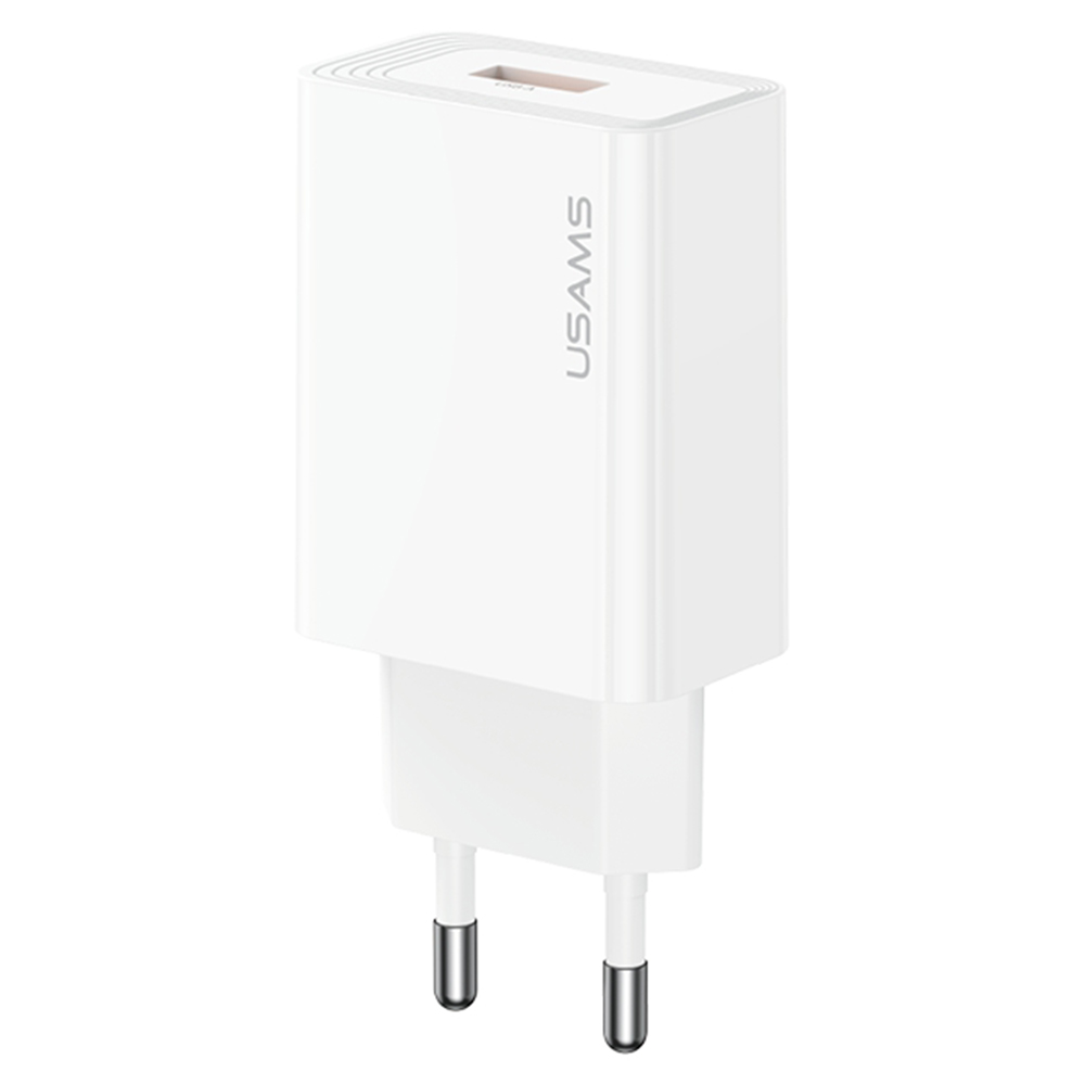 USAMS CC326 T69 Single USB Charger 2.1A Fast Charging Power Adapter Wide Voltage, EU Plug