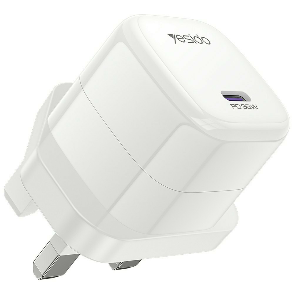 YESIDO YC149 PD 35W Travel Charger Adapter Single Port Type-C Fast Charging Adapter - UK Plug