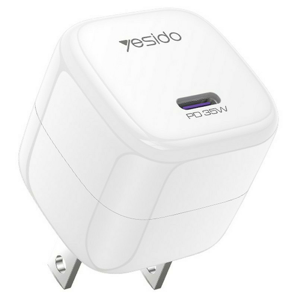 YESIDO YC16U Single USB-C PD 35W Charger Adapter Fast Charging Portable Mini Wall Charger - US Plug
