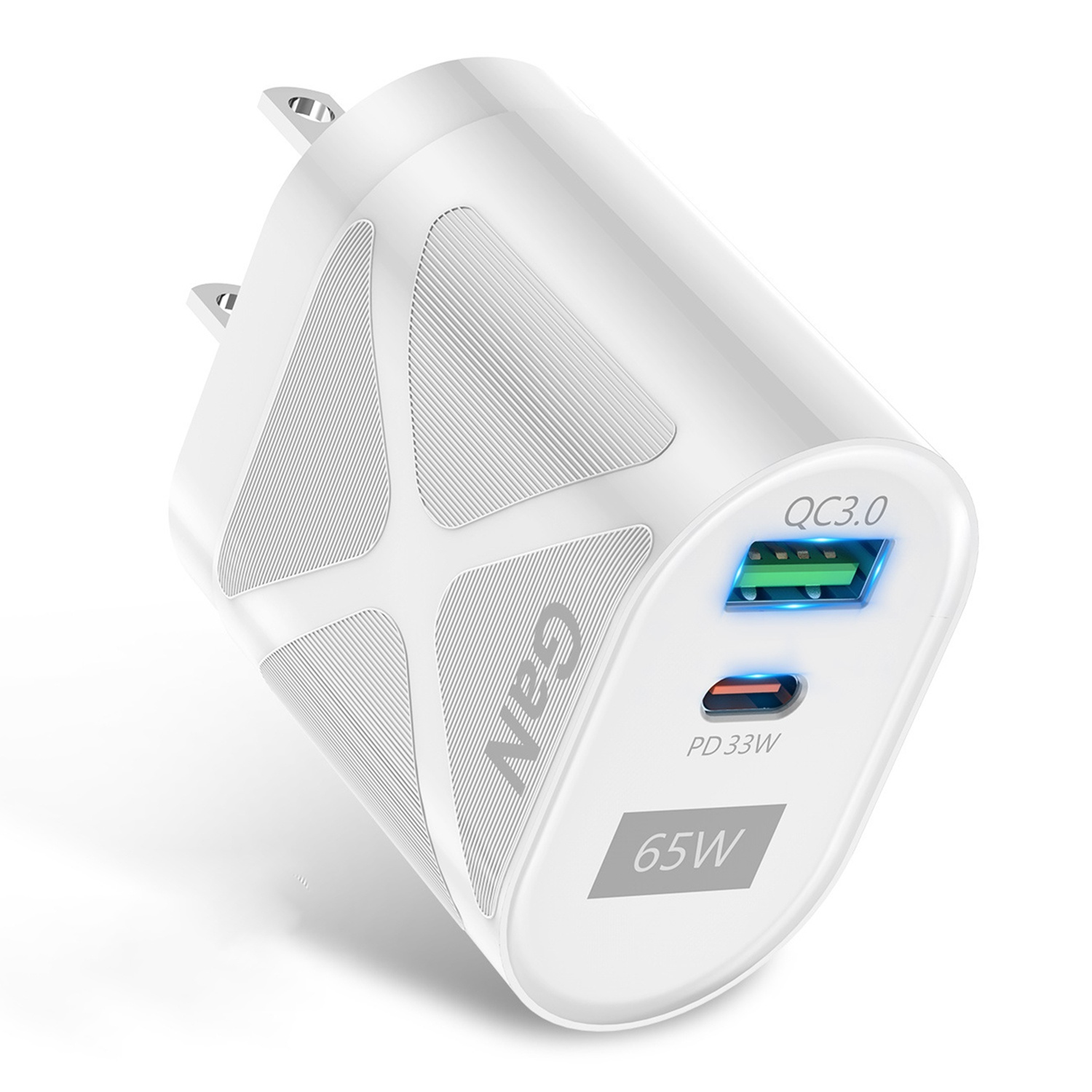 

UD7568 PD+QC Fast Charging Charger Type-C + USB-A Power Adapter for Phone Tablet - White / US Plug, Universal
