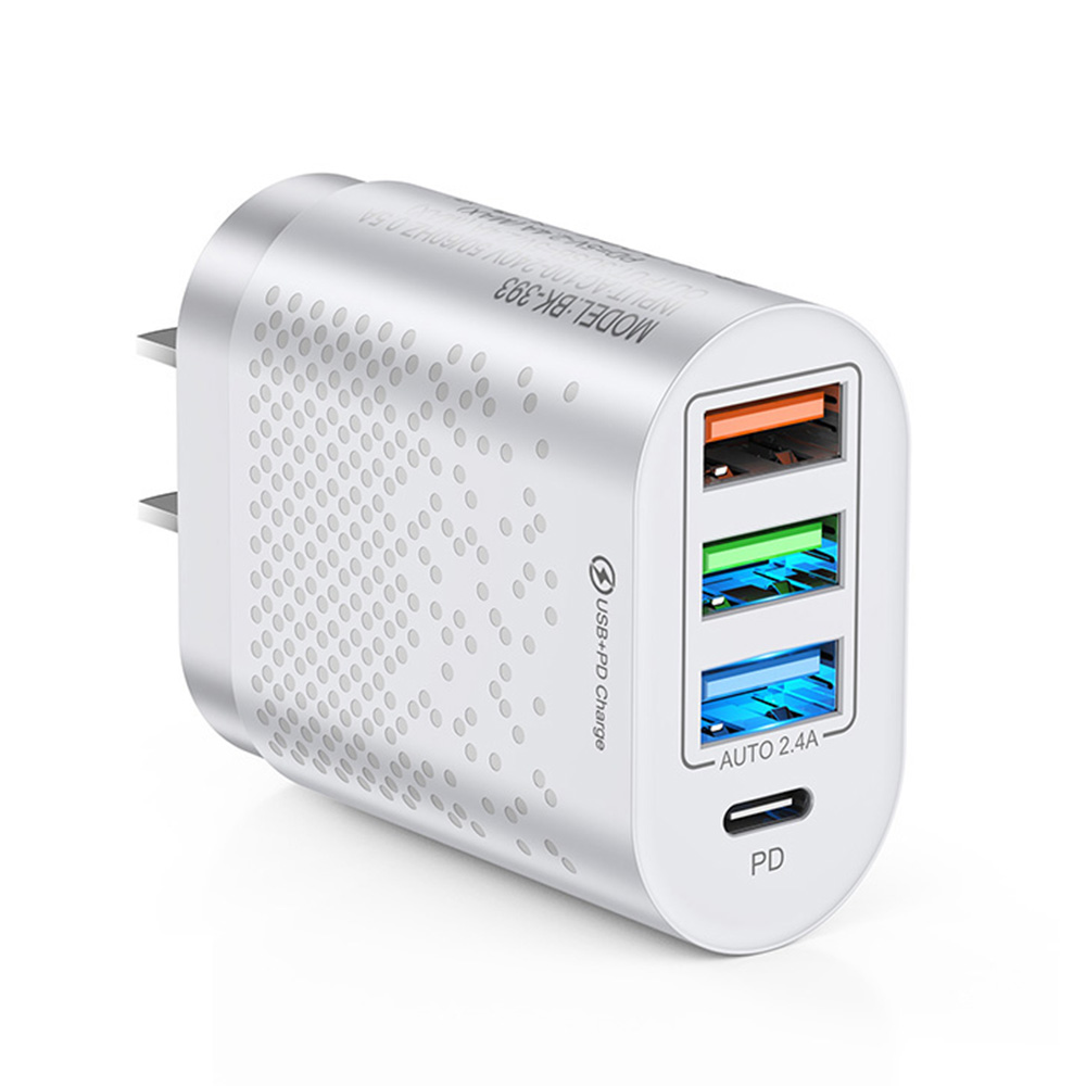 

UD7533 3 USB-A + PD Type C 4-портовый Настенный Адаптер Для Мобильного Телефона Для Мобильного Телефона Для Мобильного Телефона / Планшет - us Plug / Белый, Universal