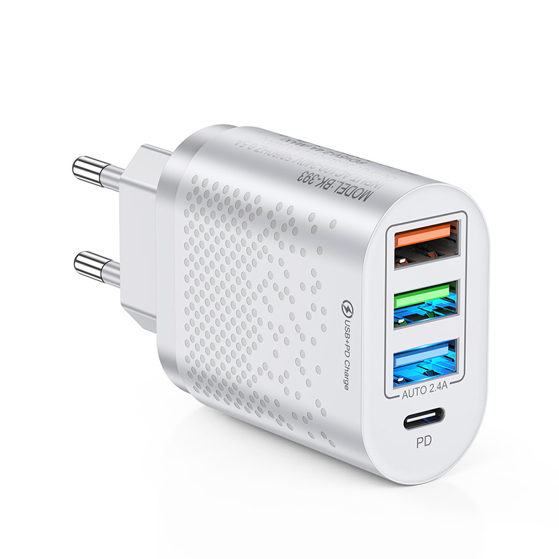 

UD7533 3 USB-A + PD Type C 4-портовый Настенный Адаптер Для Мобильного Телефона Для Мобильного Телефона Для Мобильного Телефона / Планшет - ес / Белый, Universal