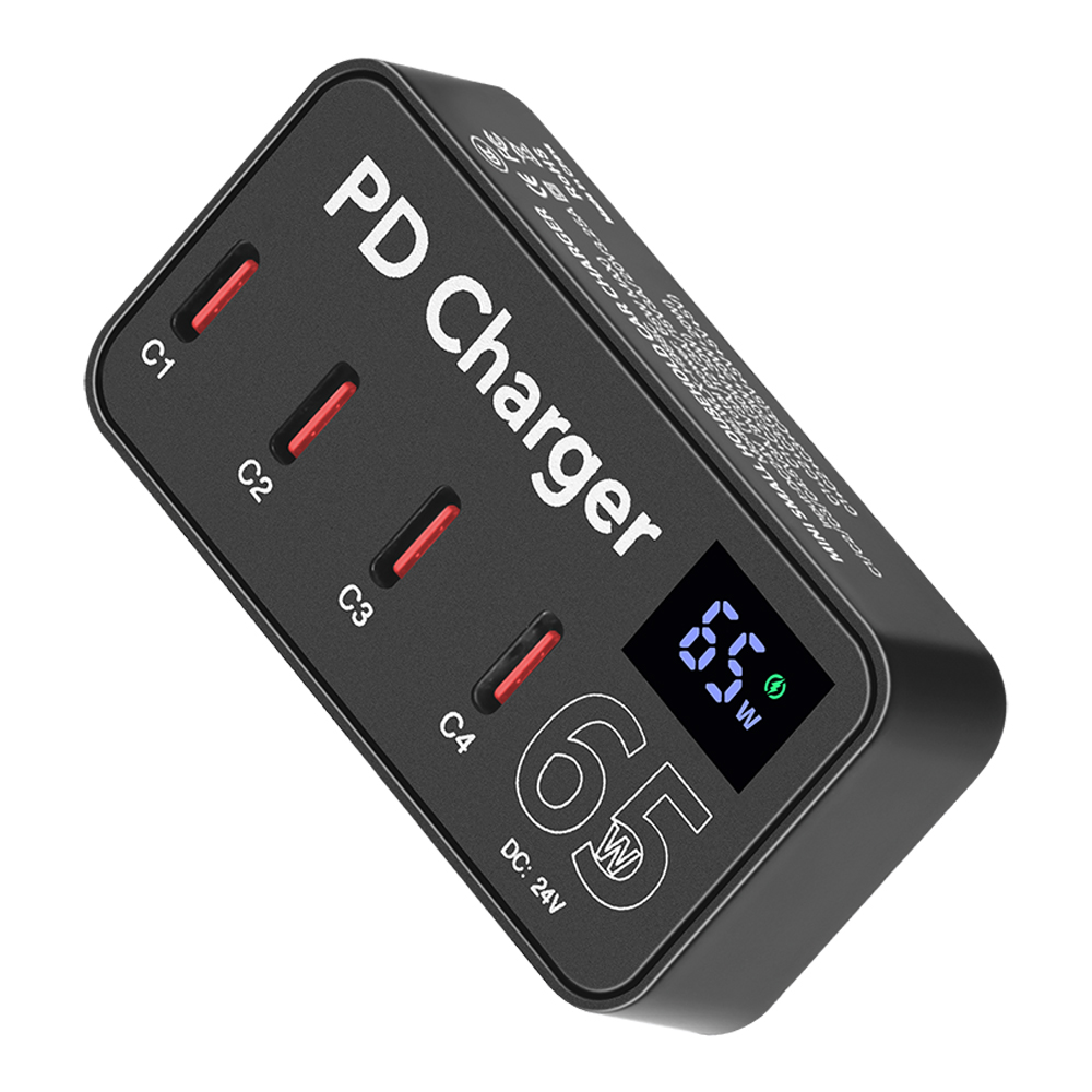 

H988C Digital Display 4-Port USB C Ladegerät PD Fast Ladegerät Desktop Ladestation (ce-zertifiziert) - US -stecker, Universal
