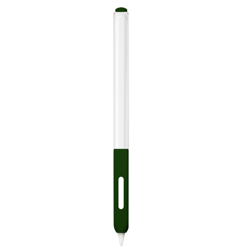 For Apple Pencil (2nd Generation) / Pencil Pro Silicone Sleeve Pencil Stylus Protective Case - Blackish Green