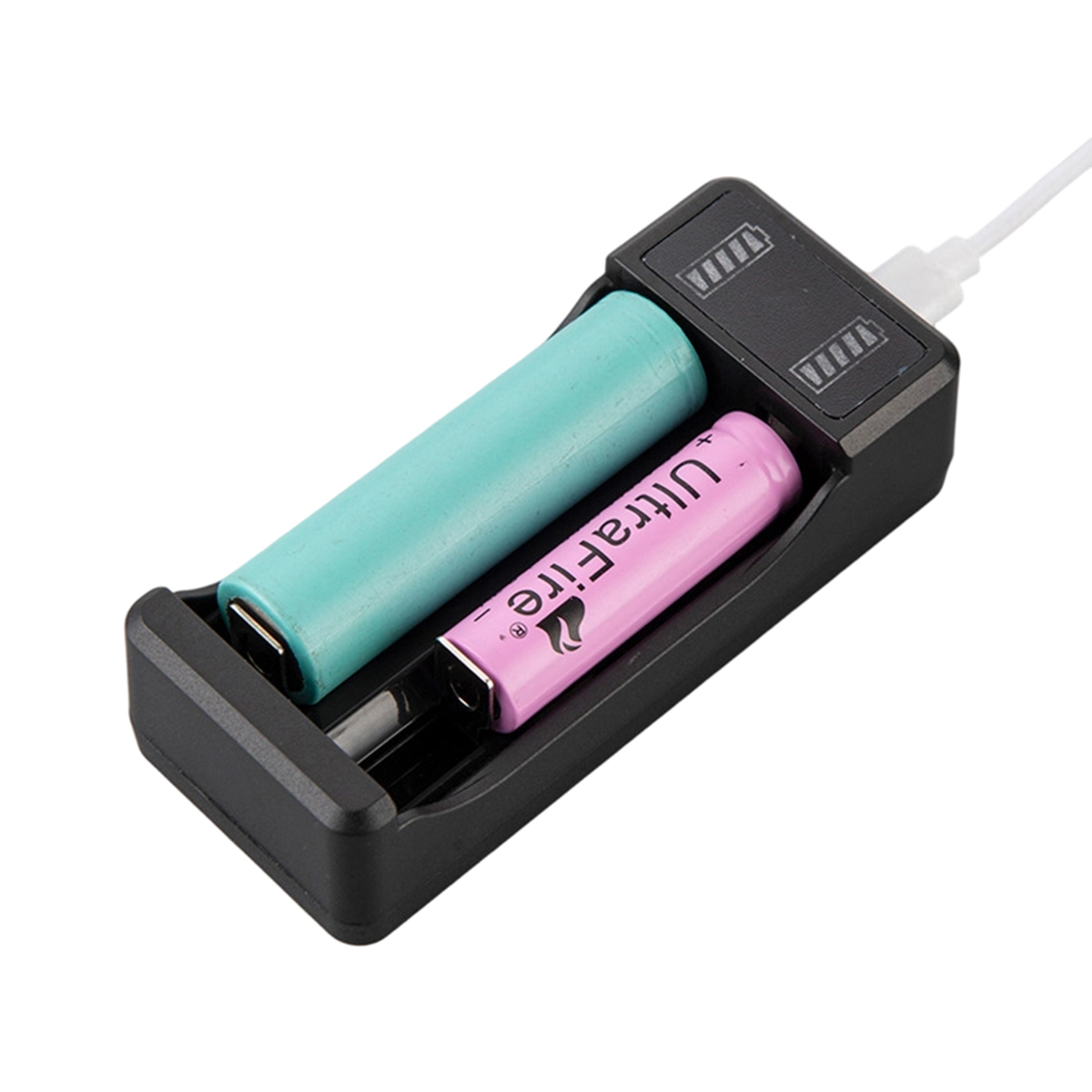 2 Slot Battery USB Charger Smart Charging Li-ion Battery Charger with 0.3m Charging Cable