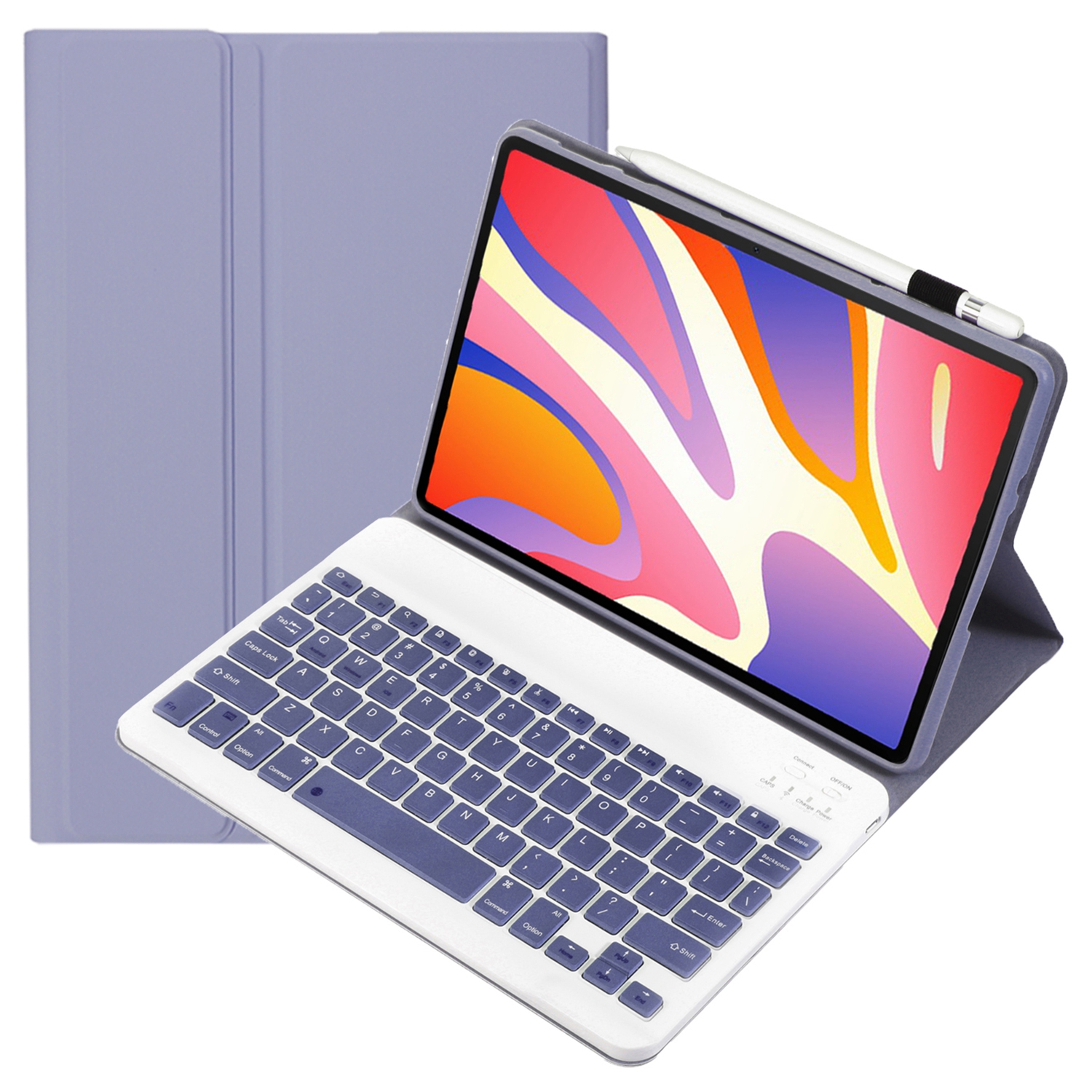 AH17 For Huawei MatePad 11.5 Protective Case with Removable Bluetooth-compatible Keyboard Anti-Drop Leather Stand Cover - Purple