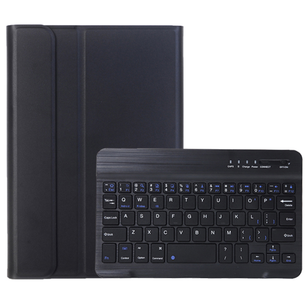 A0N12 For Xiaomi Redmi Pad SE 4G 8.7 inch Leather+TPU Tablet Cover with Bluetooth-compatible Keyboard - Black