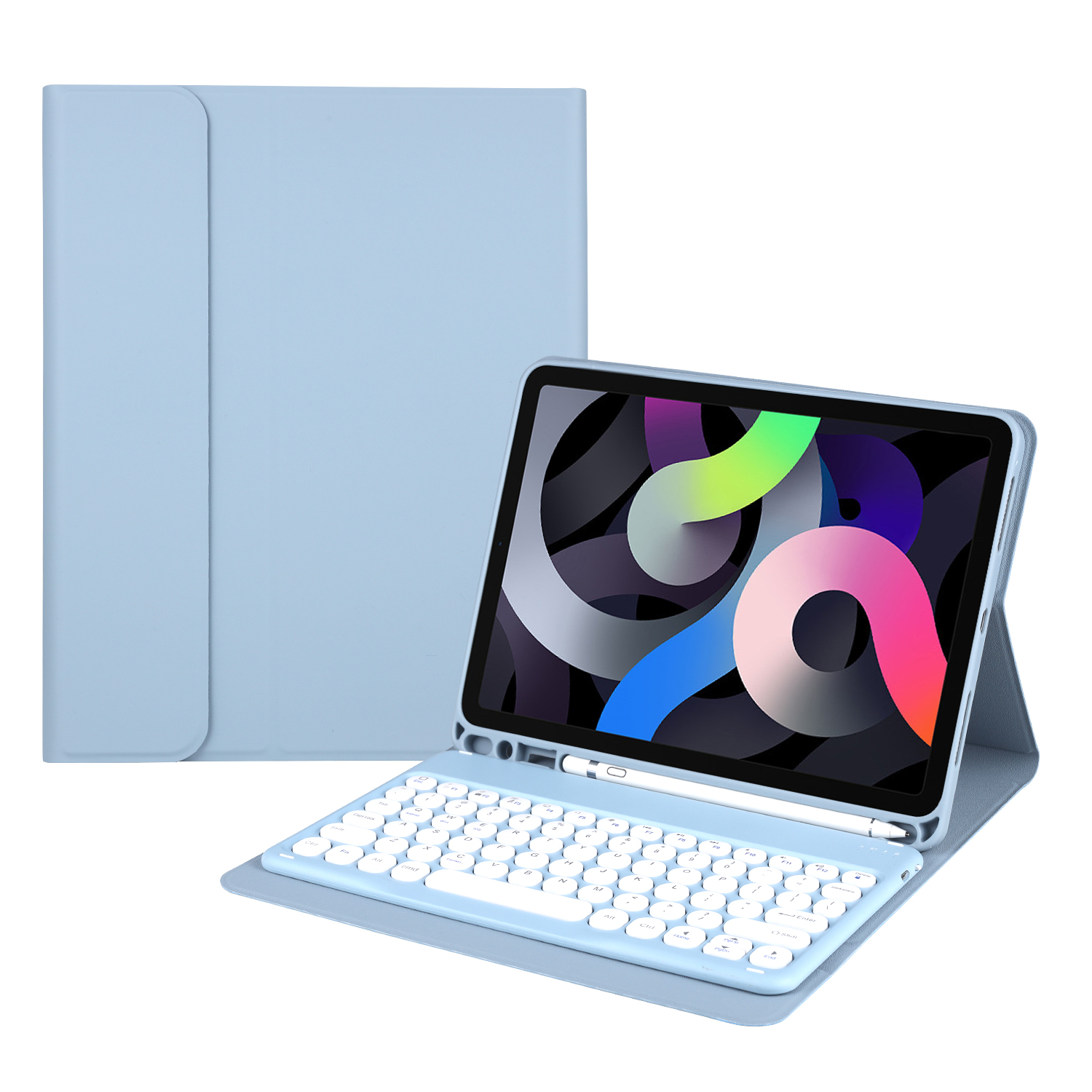 

Bluetooth Keyboard Leather Stand Case with Pen Slot for iPad 10.2 (2020/2019)/Pro 10.5-inch (2017)/Air 10.5 inch (2019) - Blue, iPad 10.2 (2020)