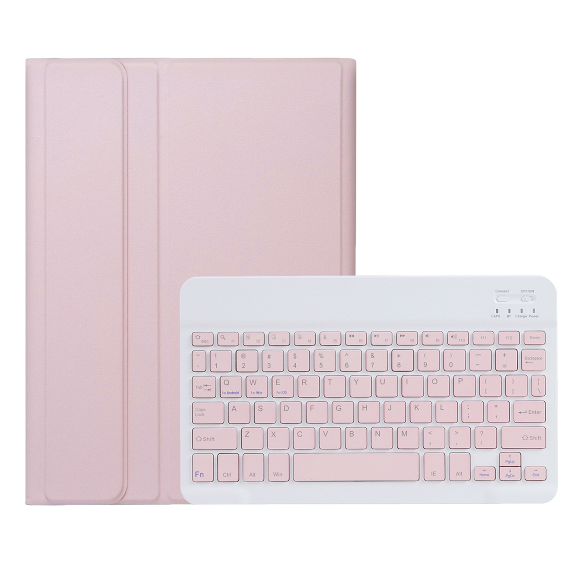 AH28 For Honor Pad X9a / X9 Pro Detachable Bluetooth-Compatible Keyboard Leather + TPU Tablet Case - Pink