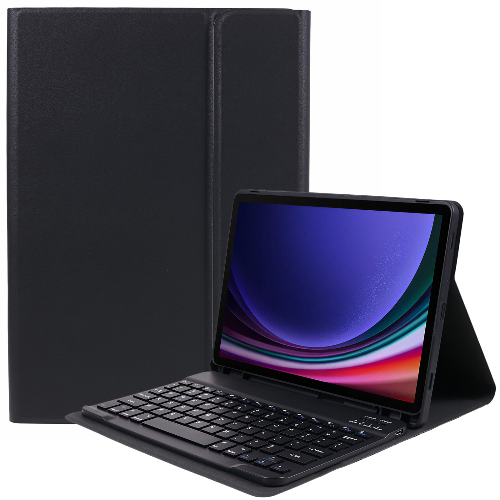 

SK-X710 Für Samsung Galaxy Tab S9 (x710 / 716b / 718U) Slim Bluetooth-tastatur Anti-Drop PU+PC Tablet-hülle - Schwarz, Galaxy Tab S9