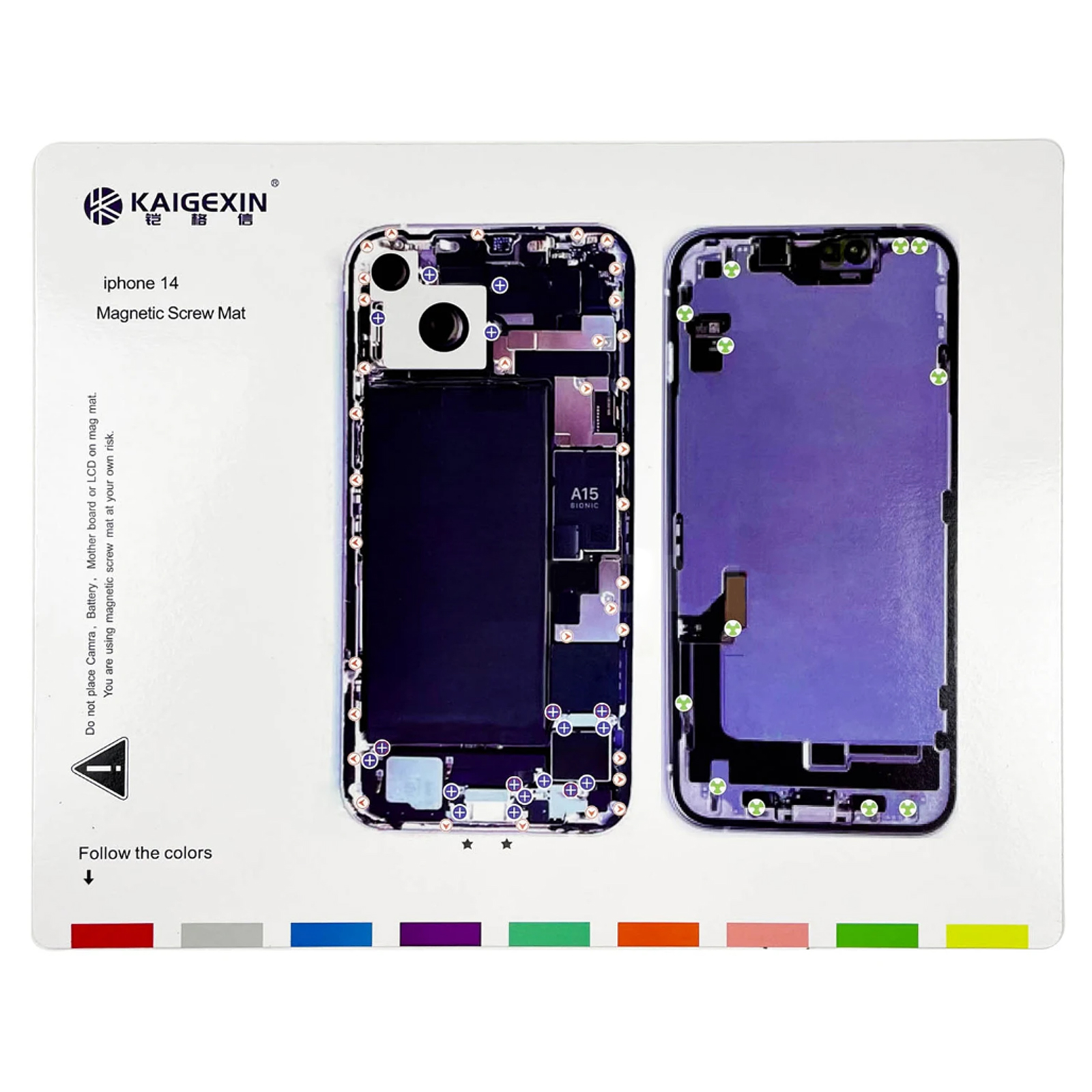 Magnetic Screw Mat for iPhone 14 Work Pad Phone Repairing Tool Mat