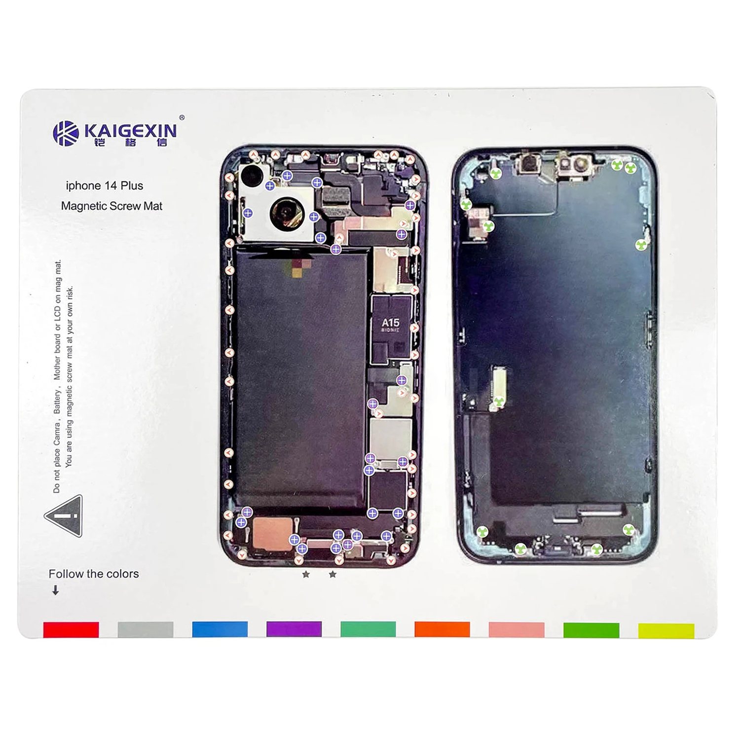 Magnetic Screw Mat for iPhone 14 Plus Work Pad Phone Repairing Tool Mat