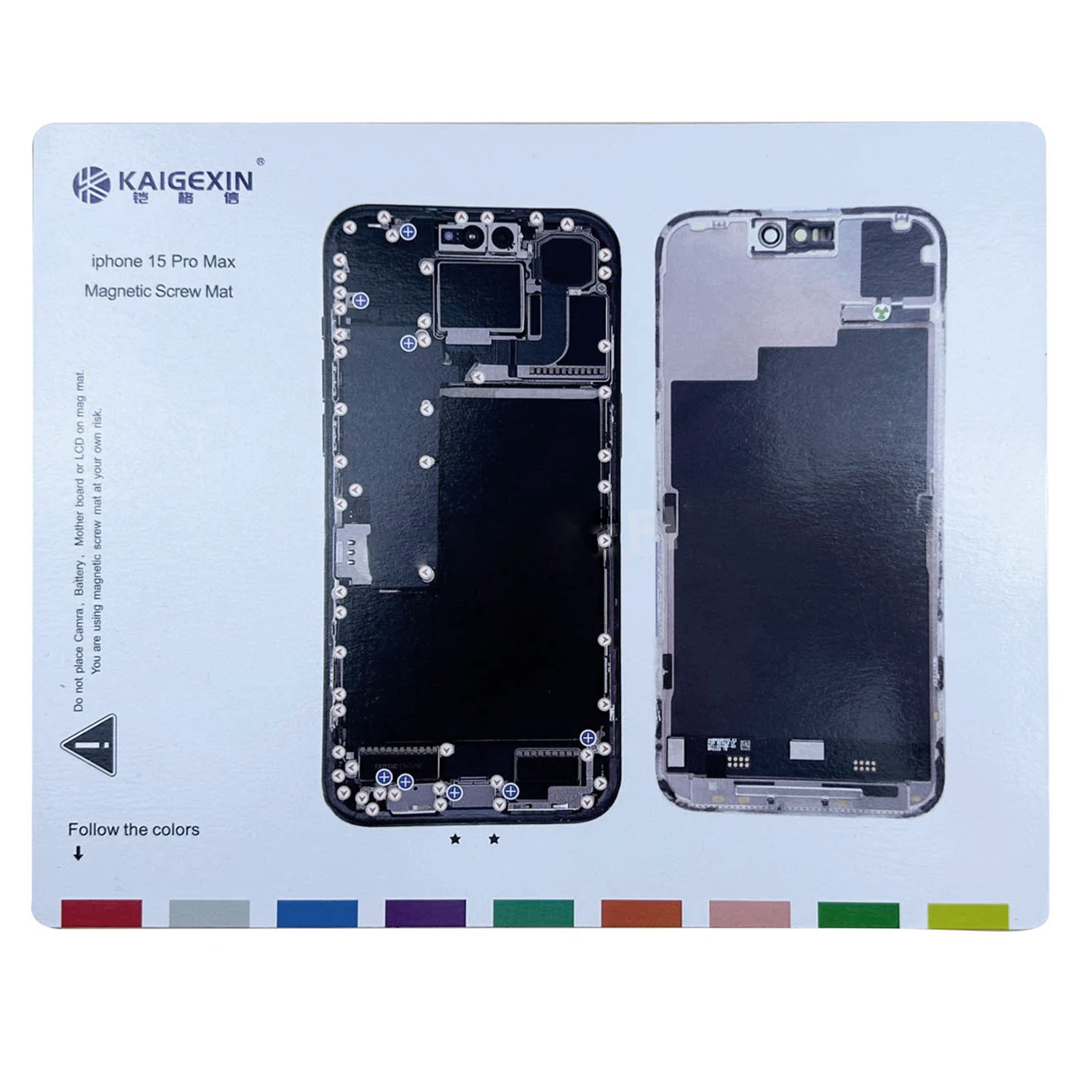For iPhone 15 Pro Max Magnetic Screw Mat Work Pad Phone Repairing Tool Mat