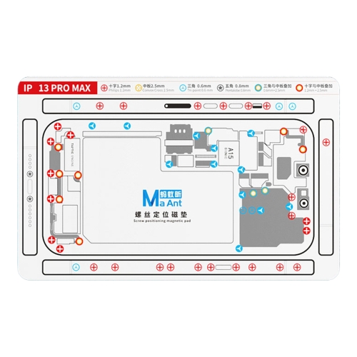 MAANT For iPhone 13 Pro Max Double-Sided Magnetic Screw Positioning Soft Mat Phone Repair Tool
