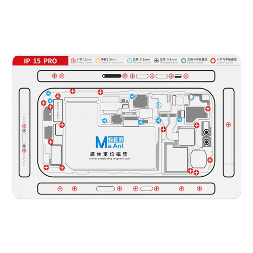 MAANT For iPhone 15 Pro Double-Sided Magnetic Screw Positioning Soft Mat Phone Repair Tool