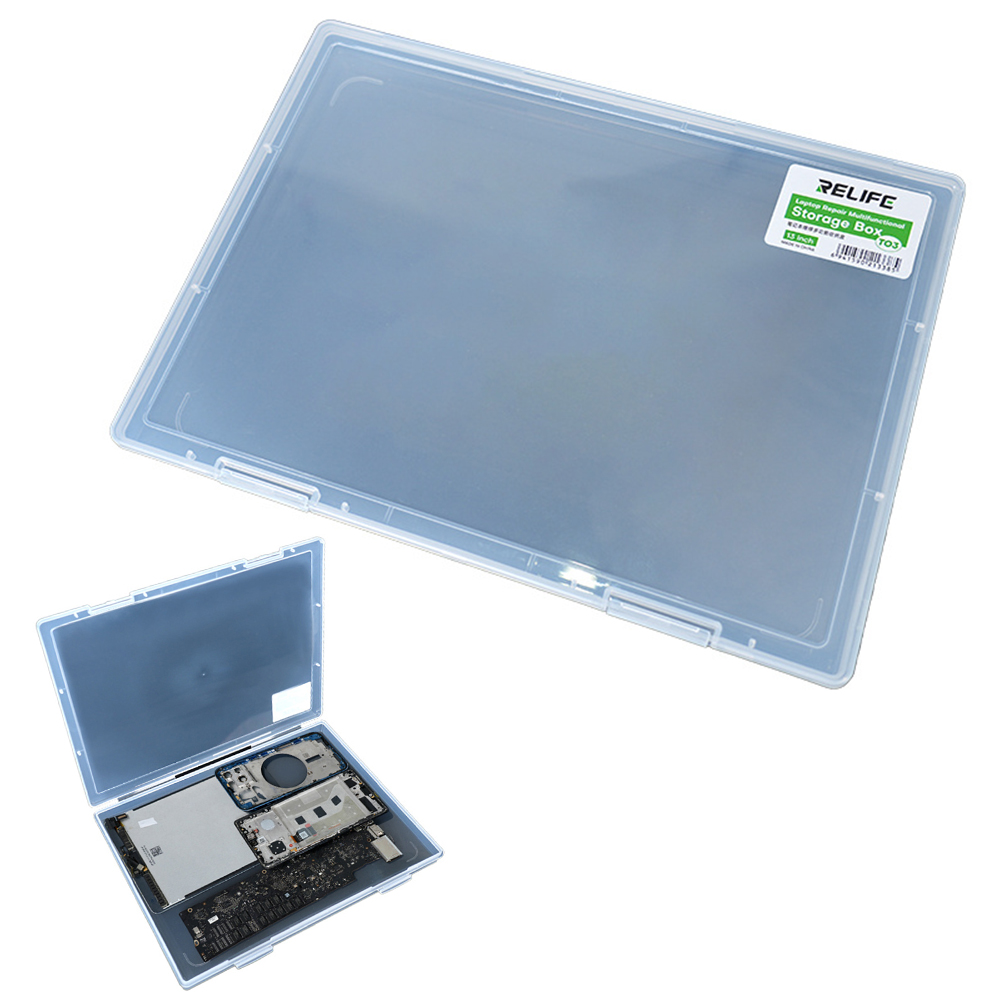 RELIFE TO3 Laptop Repair Storage Box 13 inch Tablet Phone Repair Motherboard Screws Chip Protection Organizer