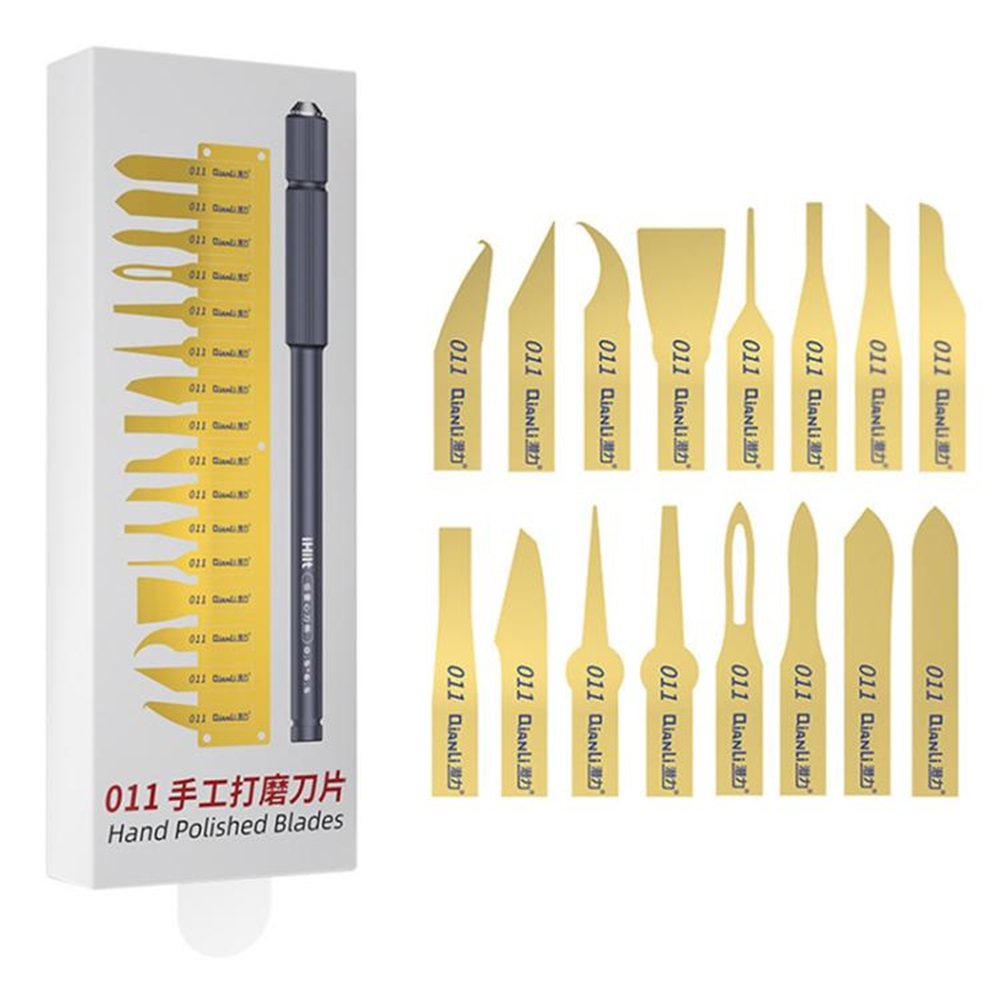 QIANLI 011 16-in-1 Multi-Function Adhesive Removal Tool Set Ultra Thin Blades For Electronics Repair