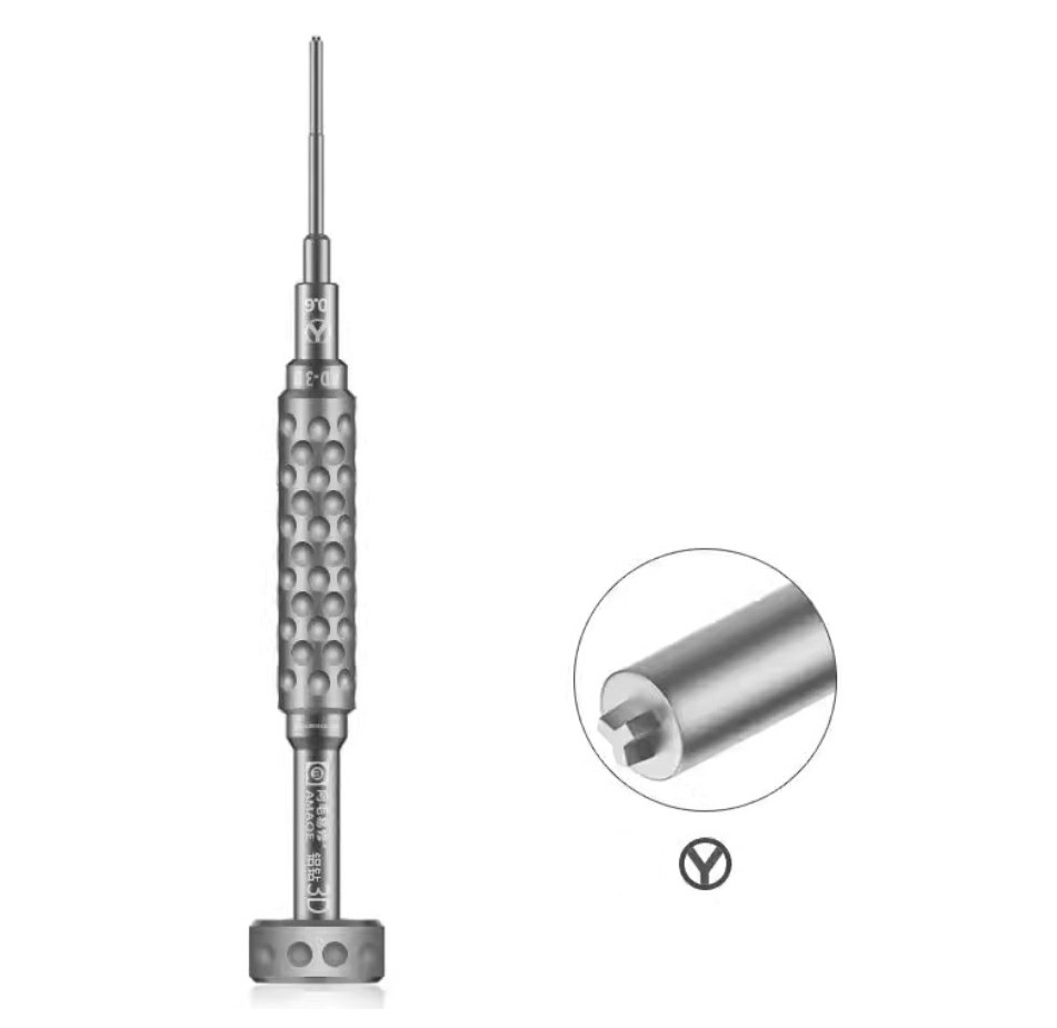 AMAOE AD-3D Precision Screwdriver Bits with Anti-Slip Aluminum Handle Strong Magnetic For Electronic Device Repair - Y-Shape 0.6