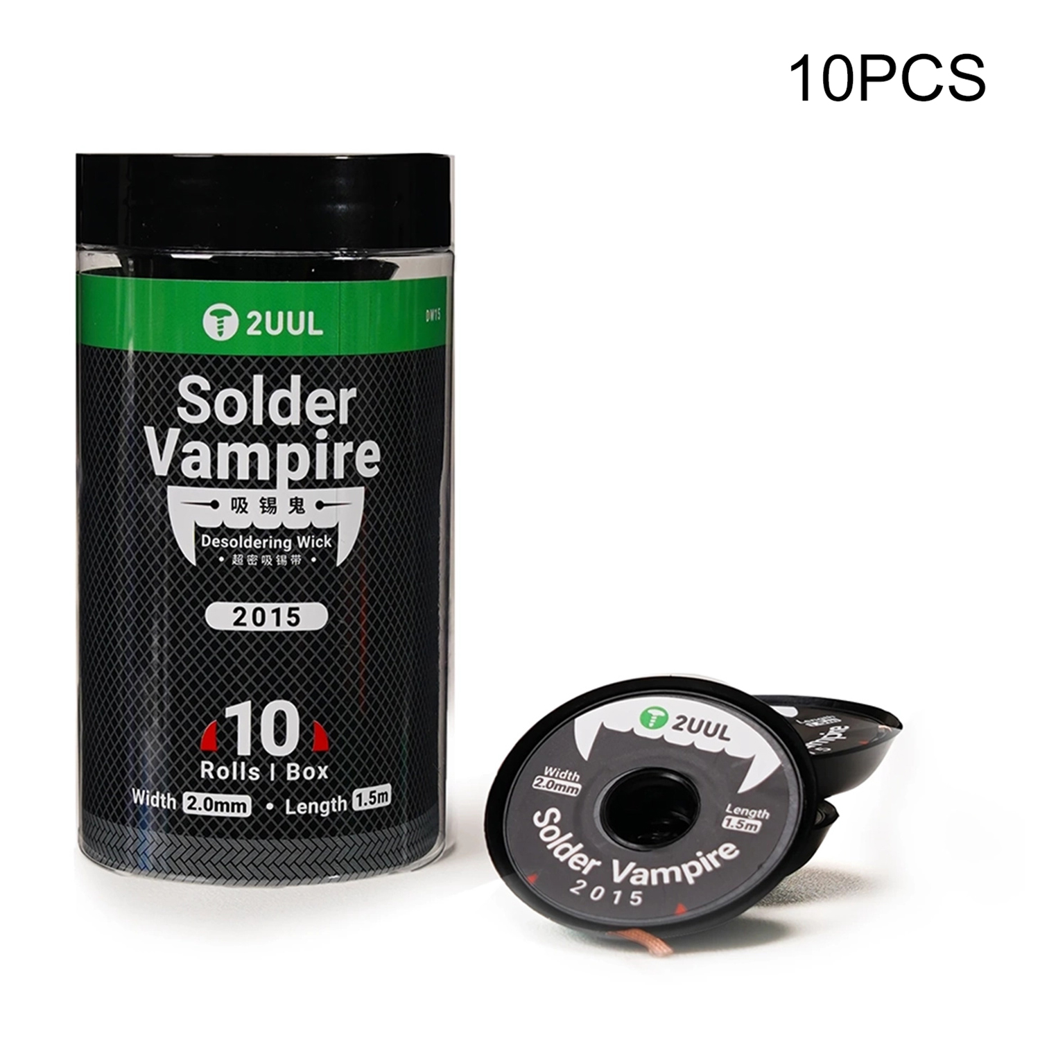 2UUL DW15 10Pcs 1.5m Solder Vampire Desoldering Wick for PCB Motherboard Soldering Repair