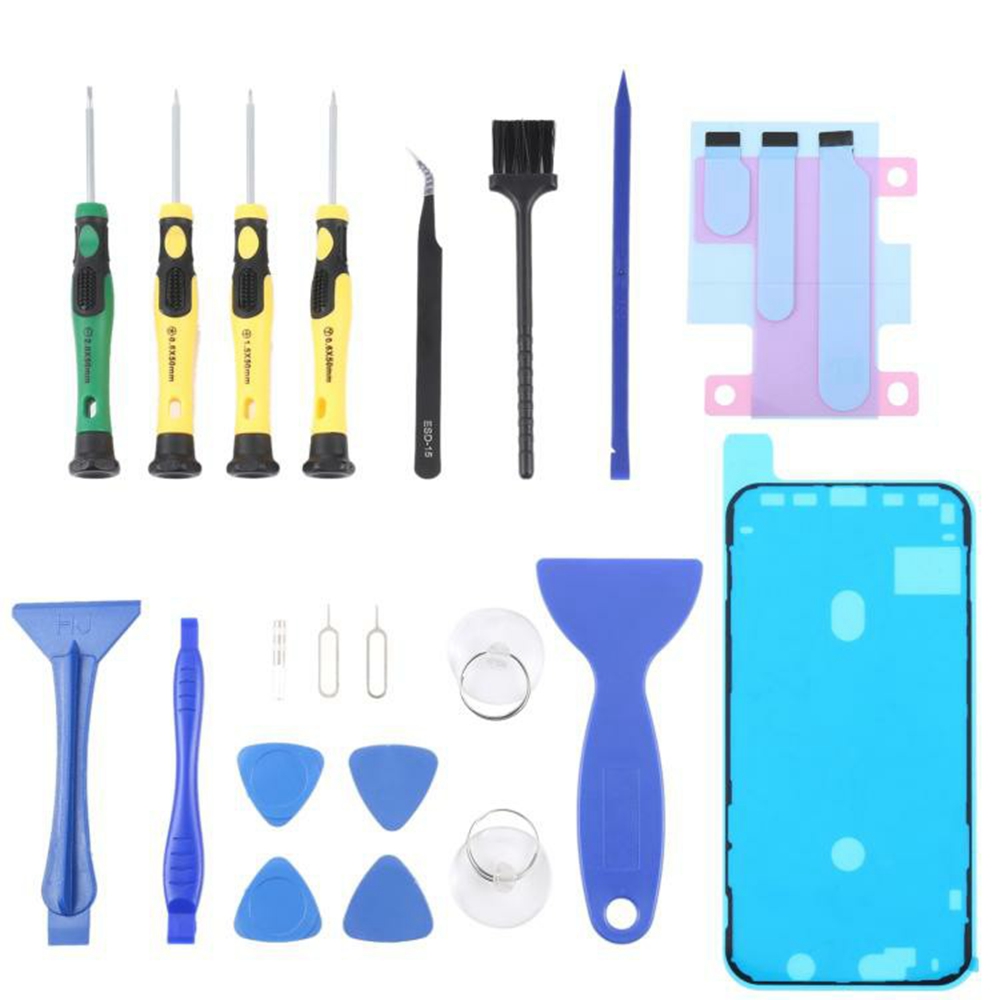 JF-8182 For iPhone 16 Pro 21 in 1 Precision Screwdriver Set Replacement Parts Battery Adhesive Tape Sticker + Middle Plate Frame Repair Tool Kit
