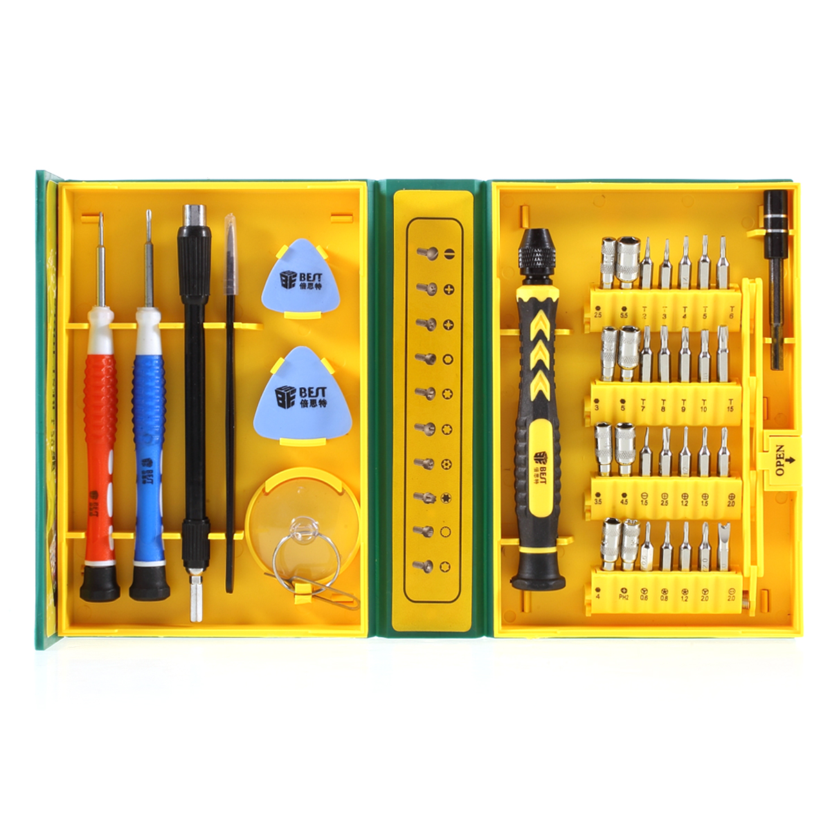 

Bester BST-8921 38pcs-in-1 Universal Repair Tool Kit Mobile Reparaturwerkzeuge