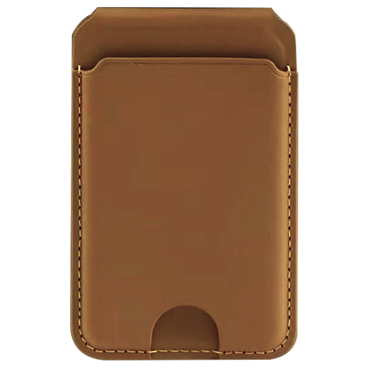 Phone Card Holder for iPhone 12-16 Series PU Leather Folding Kickstand Card Bag - Brown