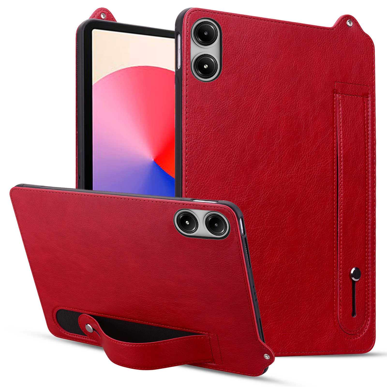 Tablet Case For Xiaomi Redmi Pad Pro / Pad Pro 5G / Poco Pad 4G / 5G Hand Strap Kickstand Leather Cover - Red