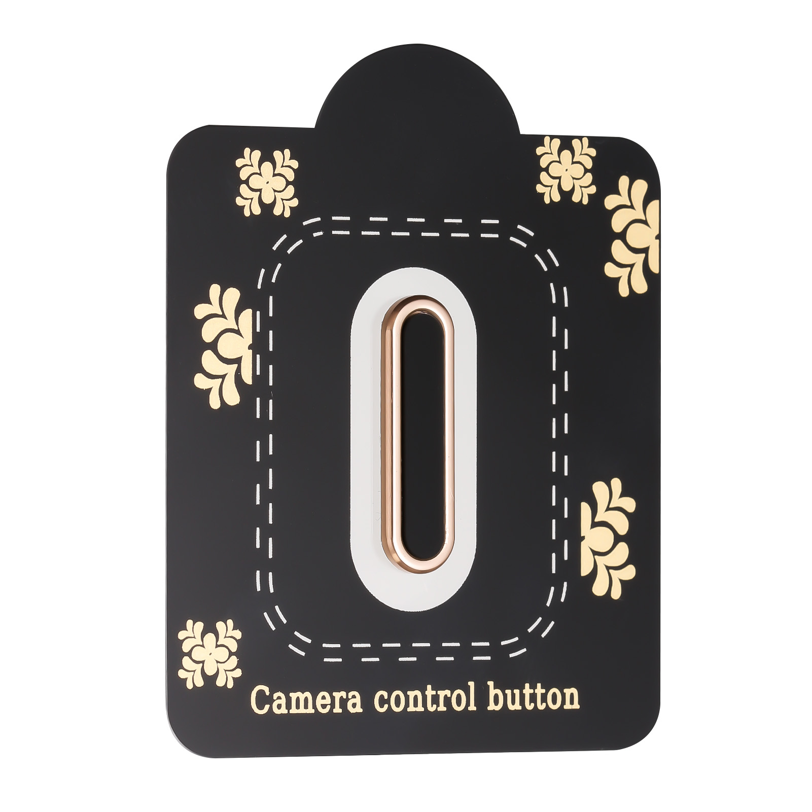 Camera Control Button For iPhone 16 / 16 Plus / 16 Pro / 16 Pro Max Sensitive Smart Control Capture Button Protector - Black+Gold