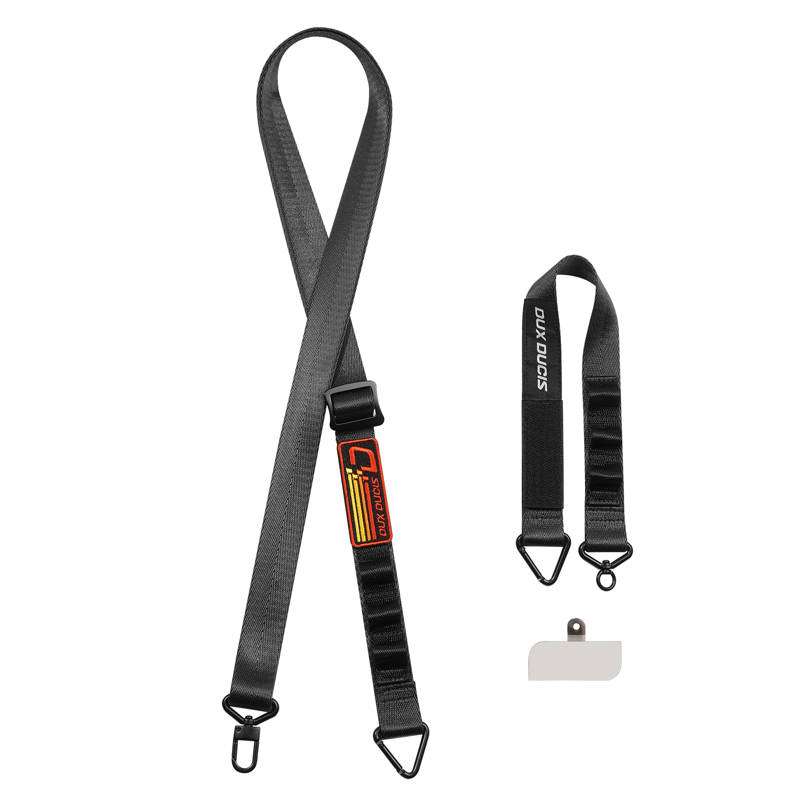 DUX DUCIS 2PCS  Outdoor Series Mobile Phone Long Lanyard Multifunctional Mobile Phone Strap - Black
