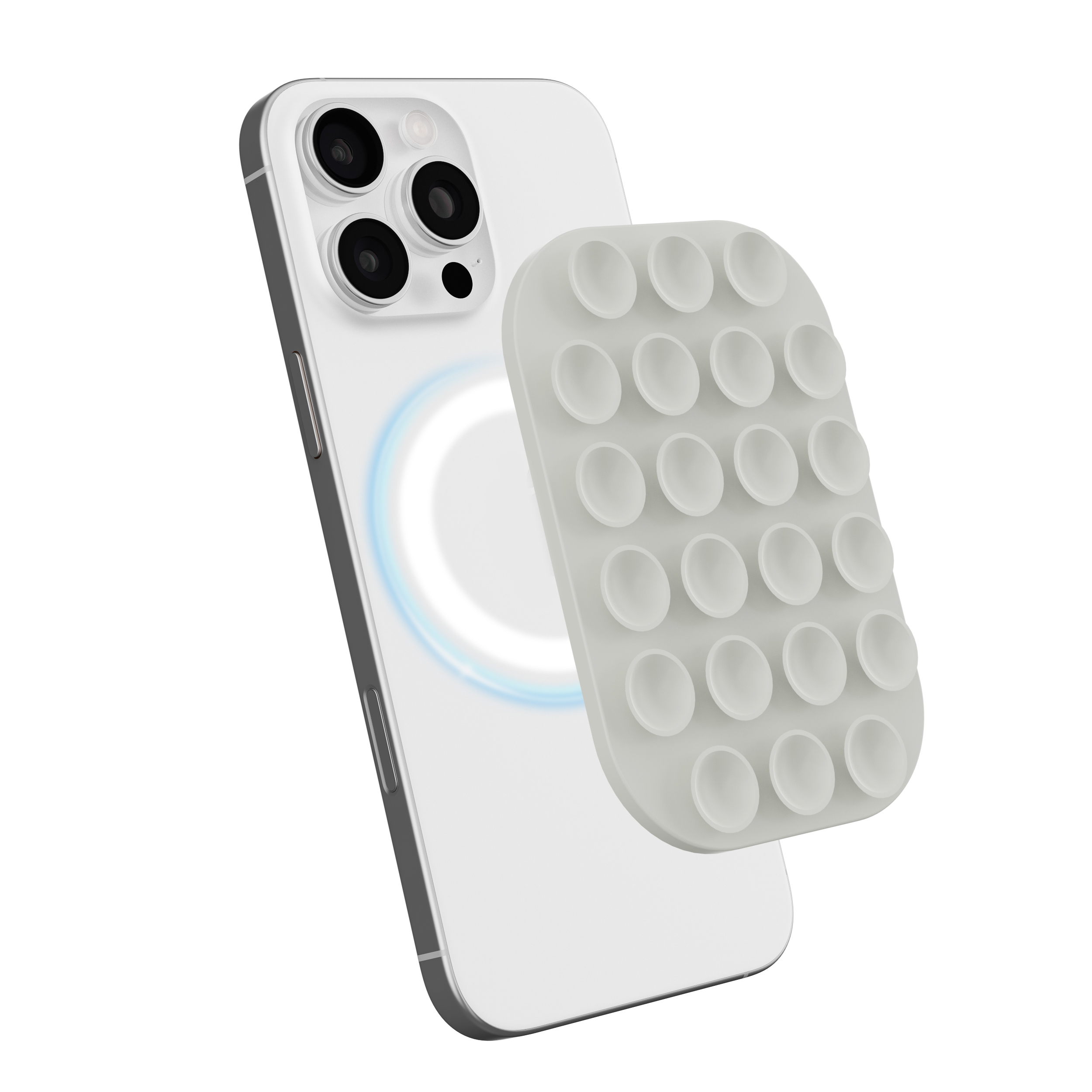 Magnetic Suction Cup Phone Mount Compatible with MagSafe Case Wall Stand Square Anti-Slip Holder - Antique White