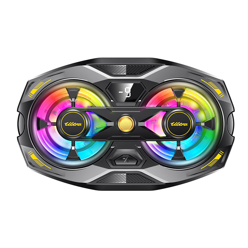K32 Semiconductor Phone Cooler Dual Fan AI Temperature Control RGB Gaming Phone Radiator for Live Streaming- Black