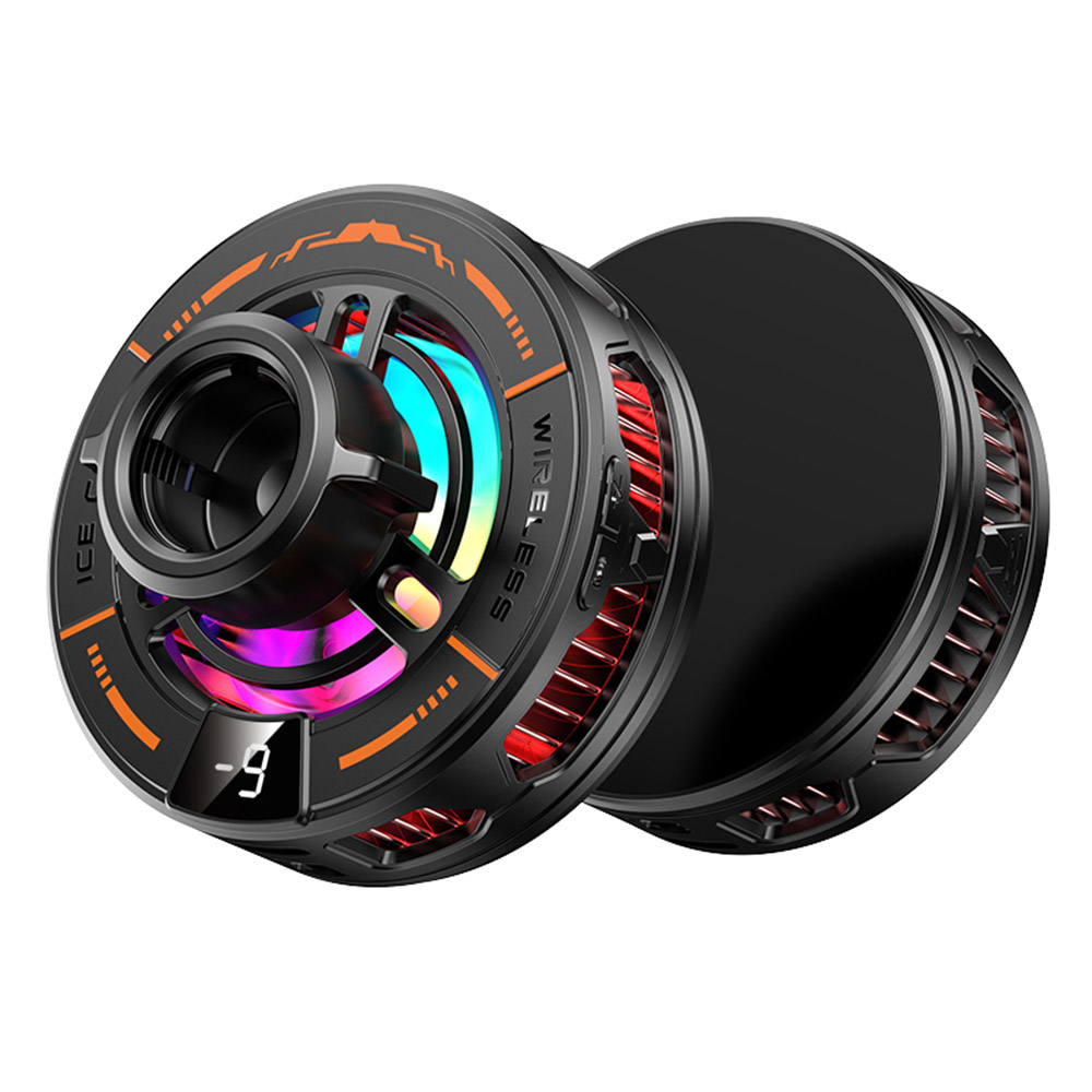 K29 Wireless Charger Cooling Heat Sink 15W Fast Charging 2-in-1 Magnetic Phone Cooler for Gaming - Black