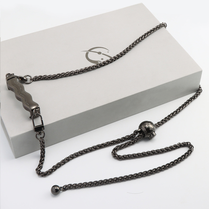 

Tragbares Telefon Clip Verstellbares Crossbody Phone Chain Zubehör Metallkette Telefon Hülle Lanyard Seil - Schwarz, Universal