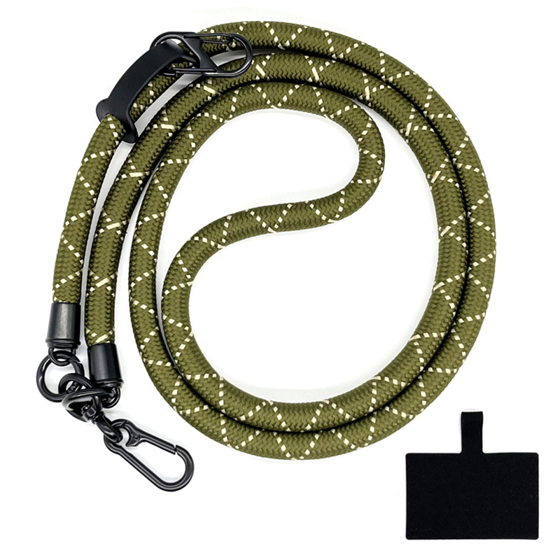 

10 mm Universelles Telefon Lanyard Neck -gurt Polyester Hangeseil Mit Tether Tab - Armeegrün+beige, Universal